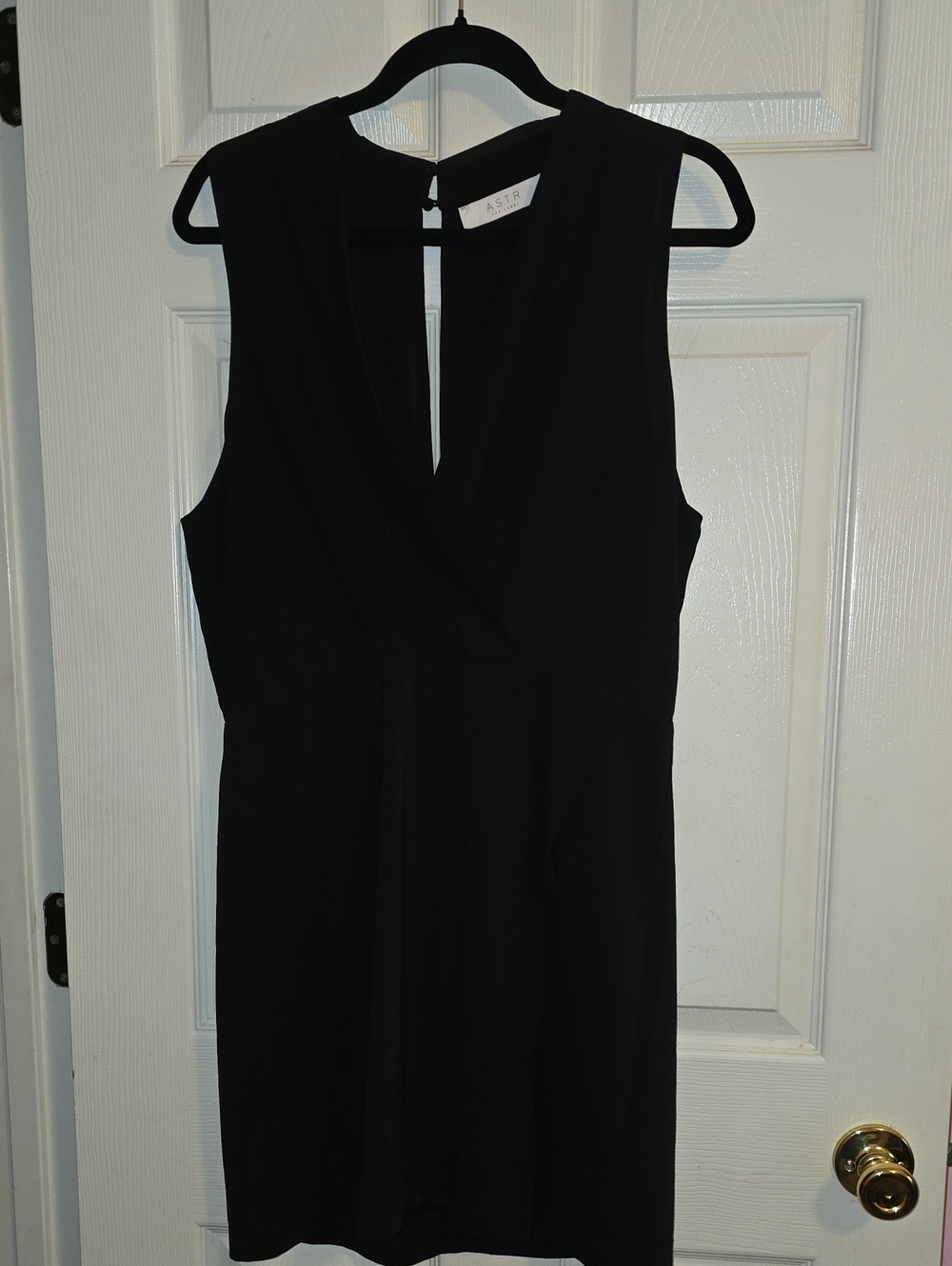 Astr‎ Black Sleeveless Wrap-Front Mini Dress